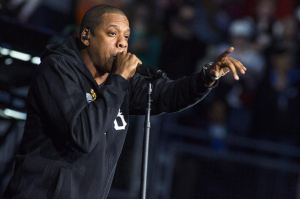 Jay-Z performs at the grassroots rally in support of President Barack Obama